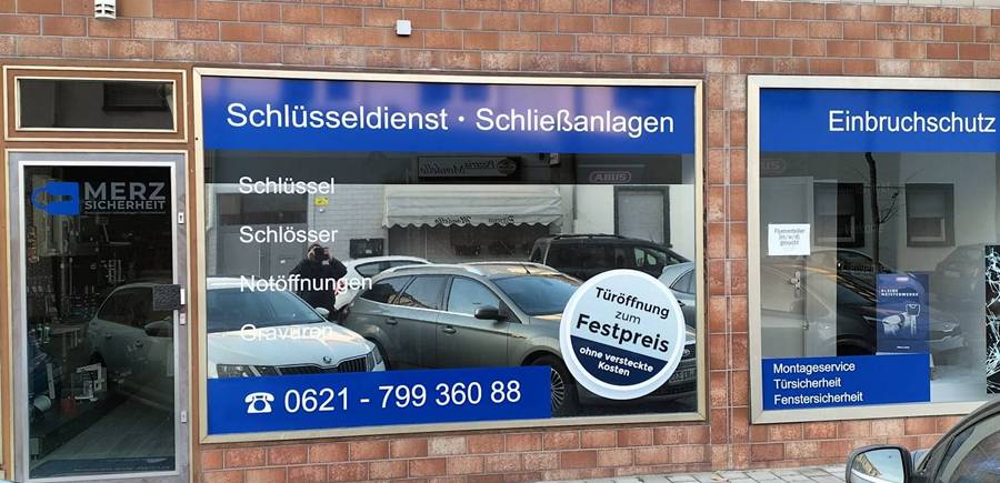 Ladengeschäft von Merz Sicherheit in Mannheim-Neckarau
